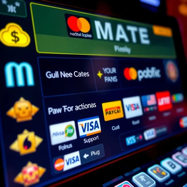 Various payment options icons on a digital interface