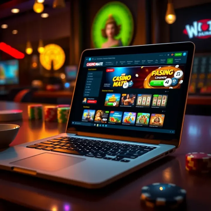 Illustration of a smooth and user-friendly online casino platform on a laptop