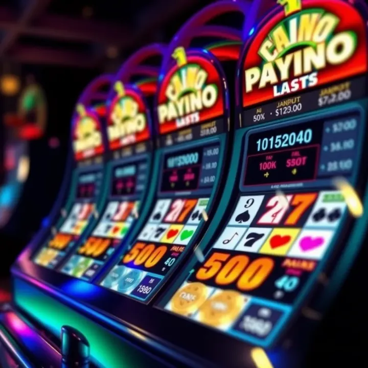 Graphic illustrating payout percentages and jackpot options on pokies