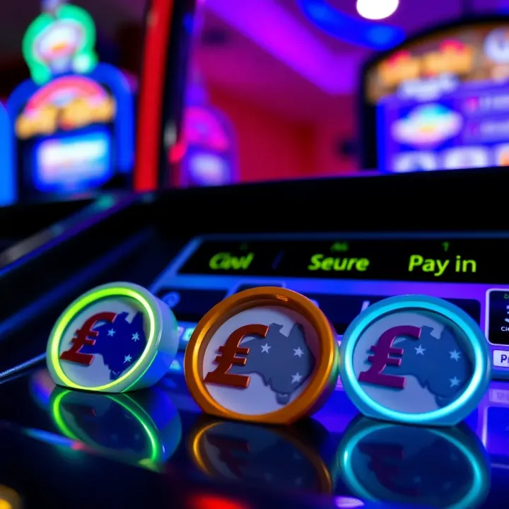Secure payment icons with Australian currency symbols representing safe transactions