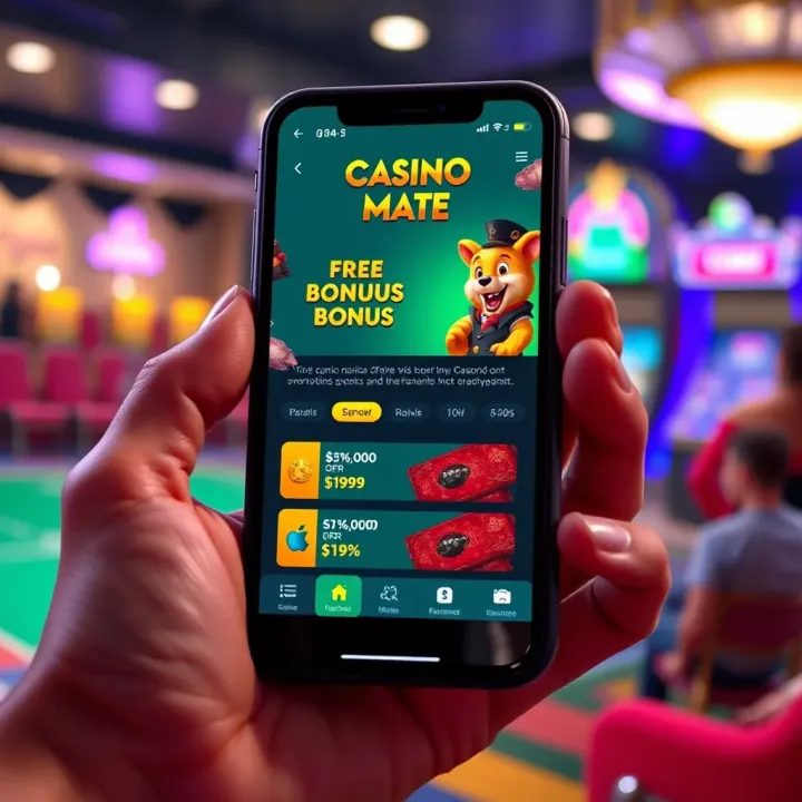 Mobile device showing a smooth and user-friendly casino app with bonus offers and payment options