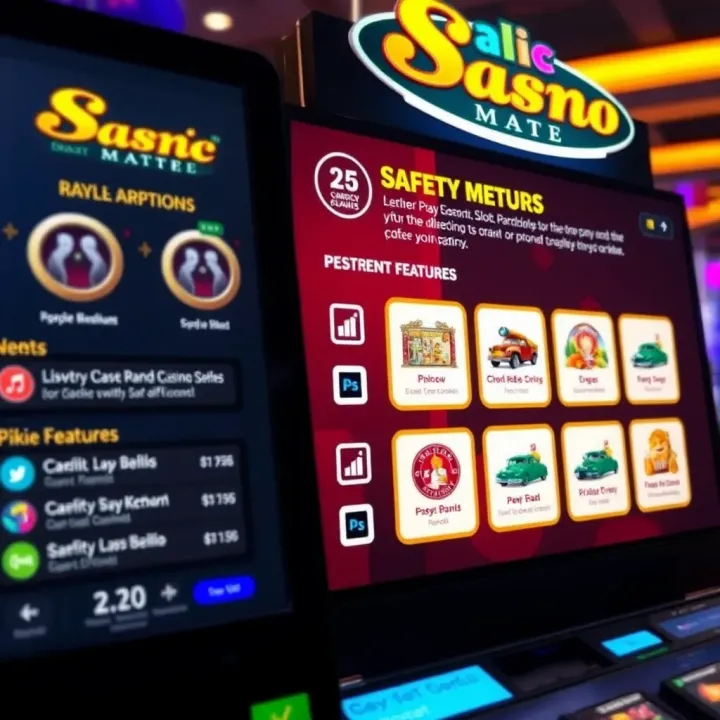 Casino Mate platform displaying secure payment options and safety features for players