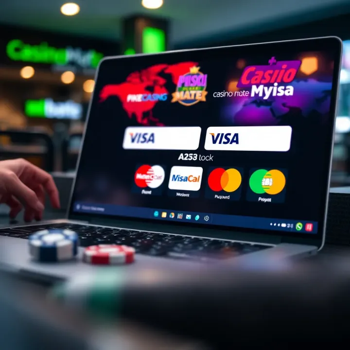 Secure online payment methods shown on a laptop screen emphasizing safe transactions at Casino Mate