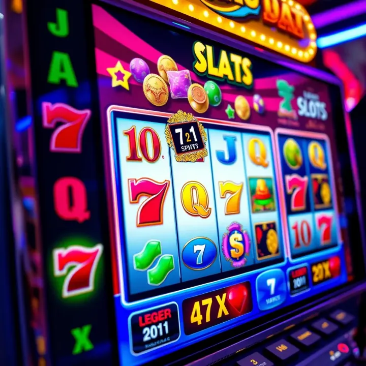 Colorful online slot game interface showcasing reels with various symbols and bonus icons