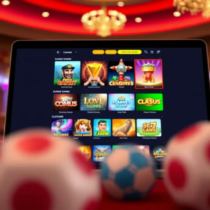 Interface of Casino Mate software showcasing a variety of casino games on a user-friendly screen