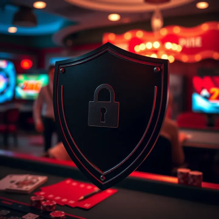 Secure data protection and verification shield symbolizing Casino Mate's user security policies