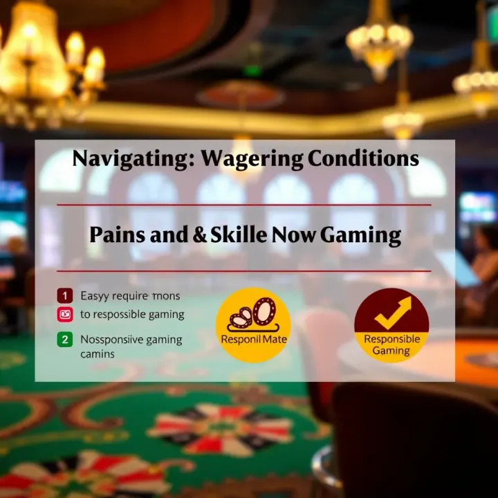 Graphic showing wagering requirements and responsible gaming icons