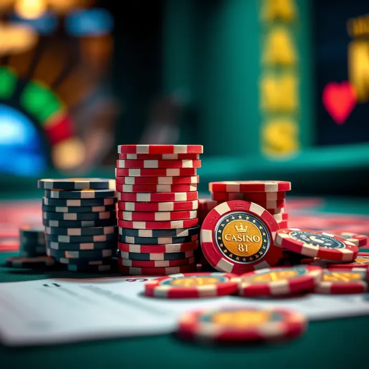 Illustration showing wagering requirements with stacked chips and casino tokens
