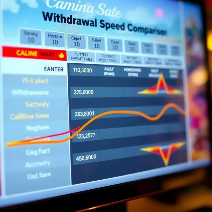 Comparison chart showing withdrawal speed differences among various online casinos