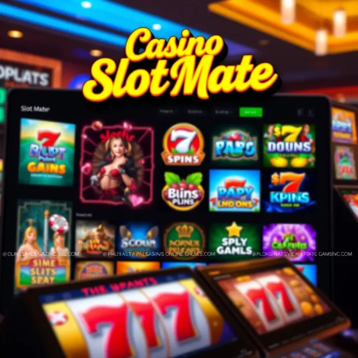 Casino Slot Mate platform showcasing various slot games on a digital interface