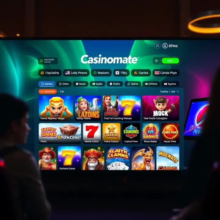 User interface of Casinomate showcasing diverse online casino games available for Australian players