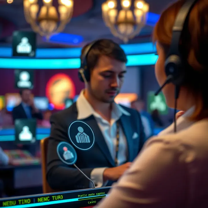 Customer support interaction on a digital platform showing communication icons