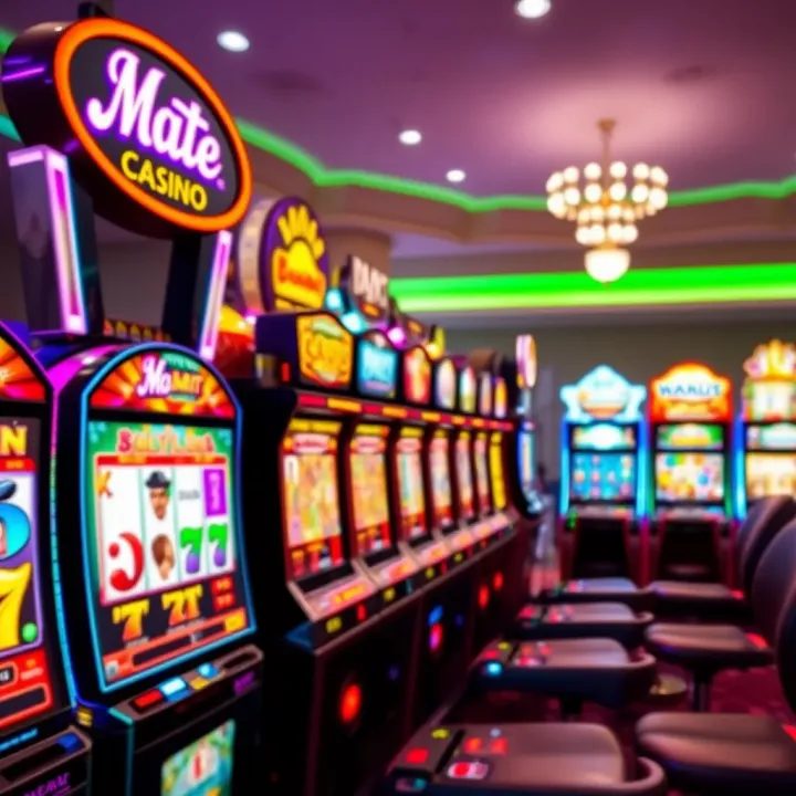 Colorful online casino game selection showcasing slot machines and card games on a digital interface