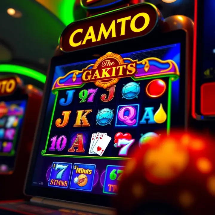 Colorful Casino Mate pokies screen showing a variety of symbols and bonus features