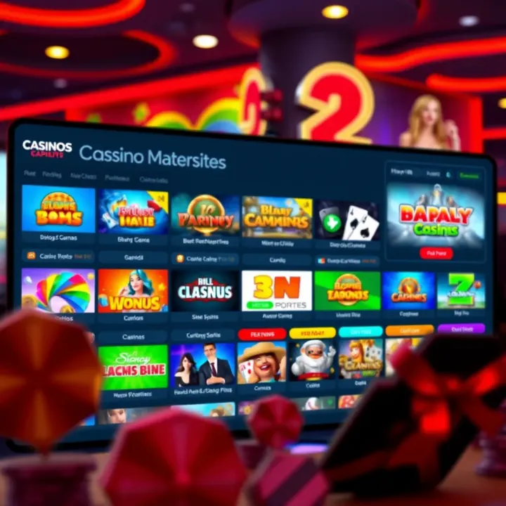 A digital interface showcasing various online casino games available on multiple platforms