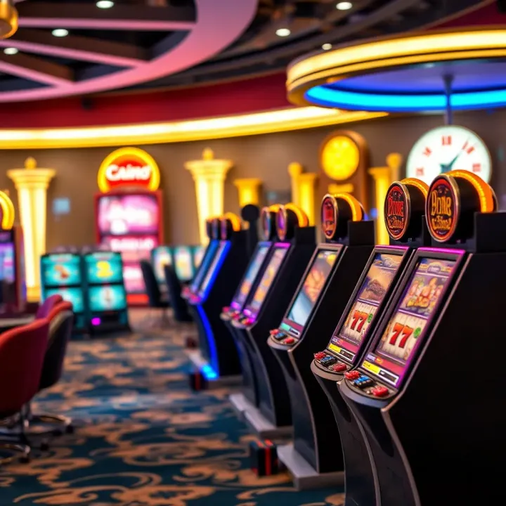 Variety of casino games including slots and table games on a digital platform