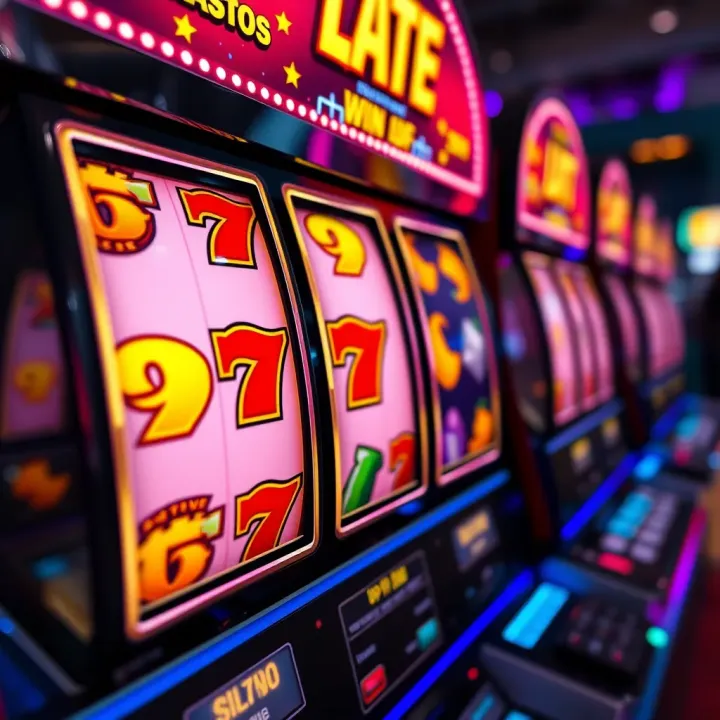 Colorful Slot Mate game interface on Facebook showing reels with various symbols and winning lines
