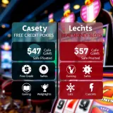 Graphic comparing free credit pokies with real money slots highlighting key differences and safe gaming icons