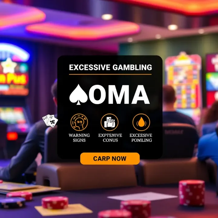 Graphic illustrating the health risks of excessive gambling including warning signs of coma