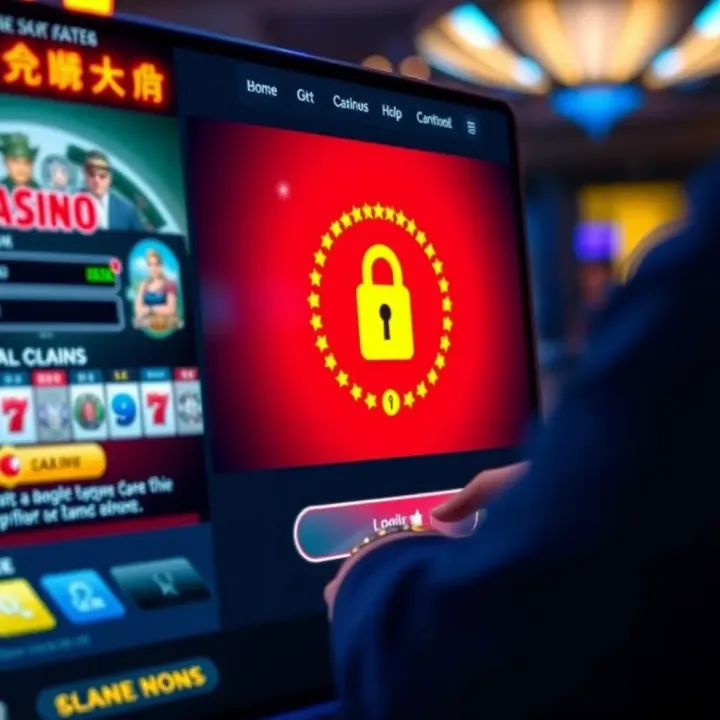 User entering login credentials on Pokie Mate Casino website with secure connection icon