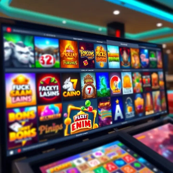 Colorful assortment of online casino game icons displayed on a digital interface