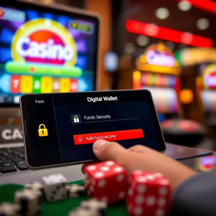 Digital wallet interface showing options to add funds securely for online casino gaming