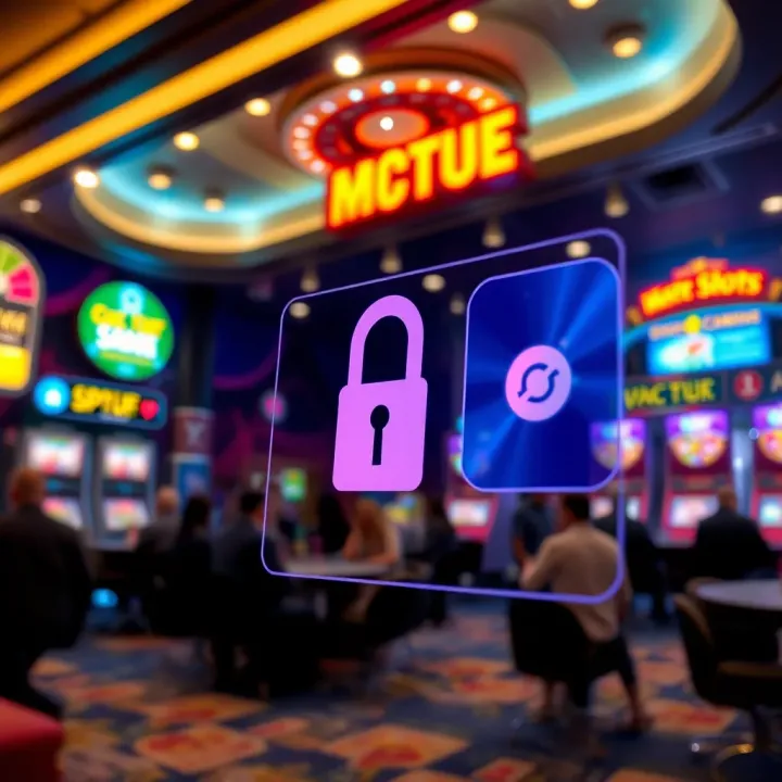 Secure online casino payment options with digital security symbols