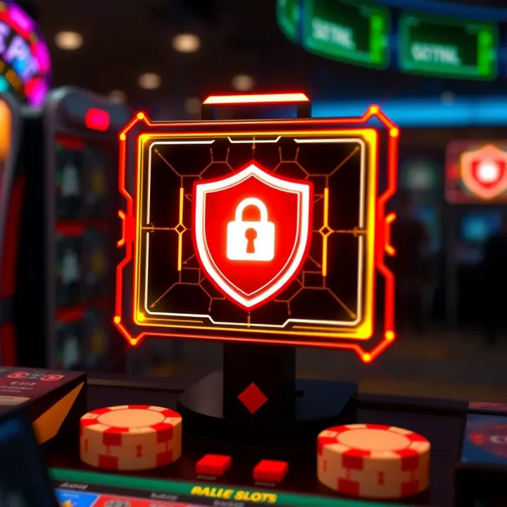 Secure digital interface representing data protection for online gaming