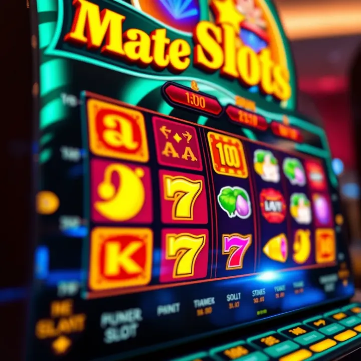 Colorful online casino slot reels showing various symbols on screen