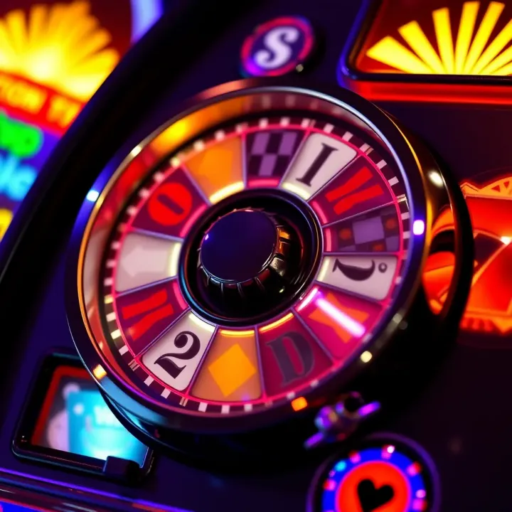 Illustration of a spinning slot machine reel highlighting winning symbols