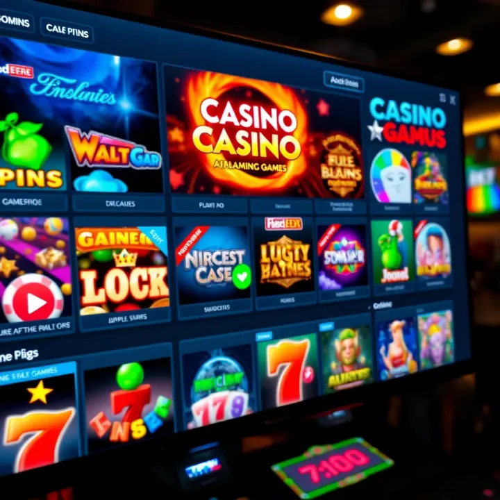 A digital interface displaying a variety of online casino games available for real money play in Australia