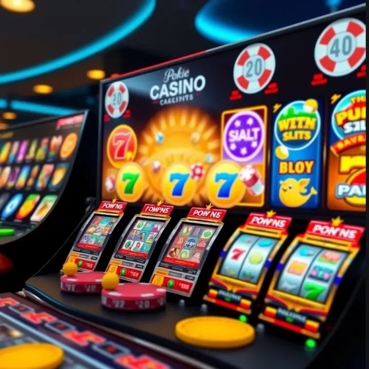 Colorful assortment of online pokies on a digital casino platform with vibrant graphics