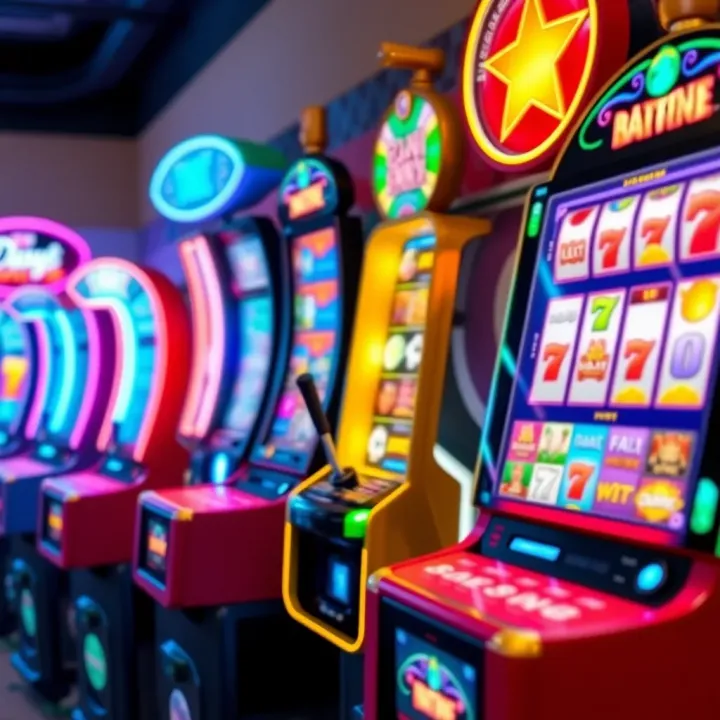 Colorful slot machine icons representing various pokies available at Pokie Mate Casino