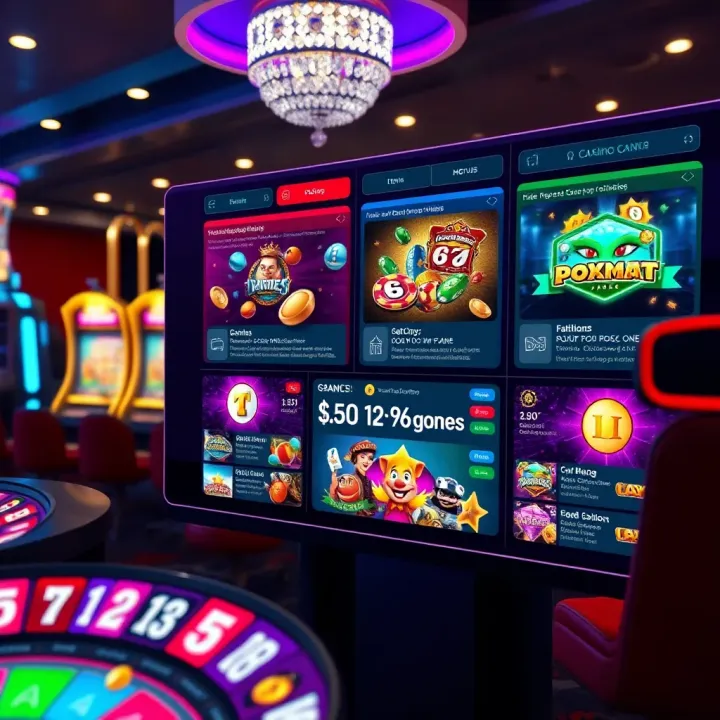 A digital dashboard showcasing key features and options of multiple online gaming platforms