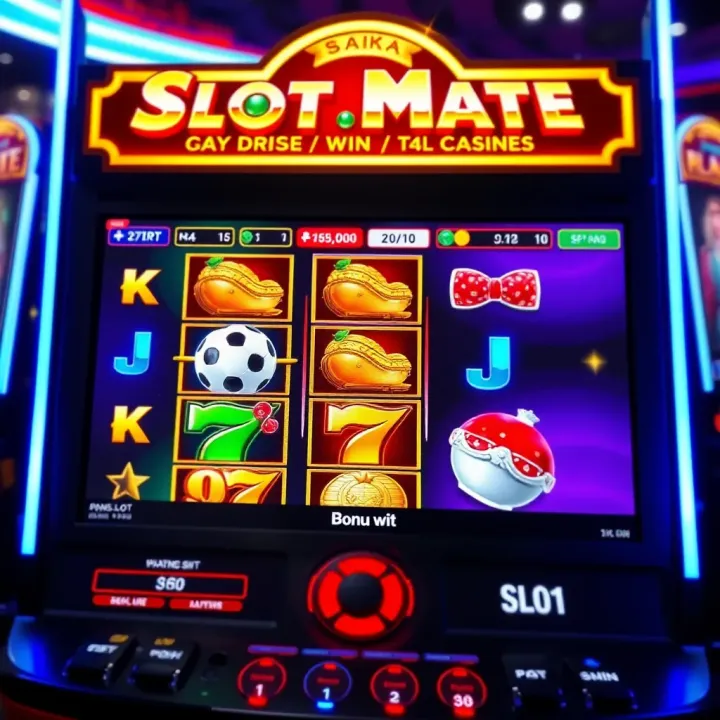 User interface of Slot Mate free slot game displaying gameplay options and bonus features
