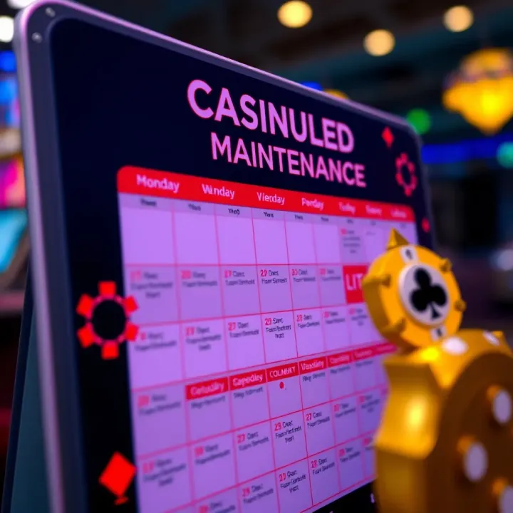 Calendar highlighting scheduled maintenance periods and notifications for online casino platform
