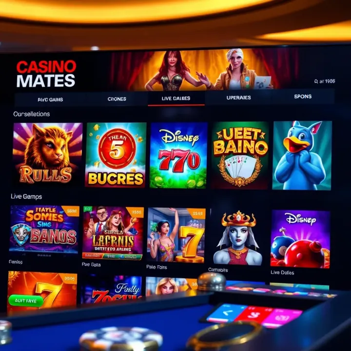 Online casino interface showing a variety of popular slot games and live dealer options