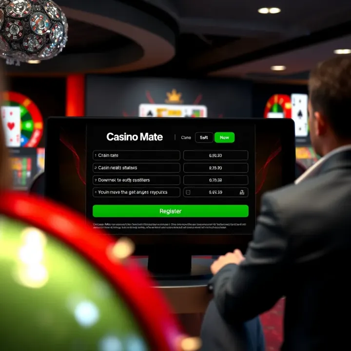 Illustration showing the registration interface on Casino Mate platform with clear instructions