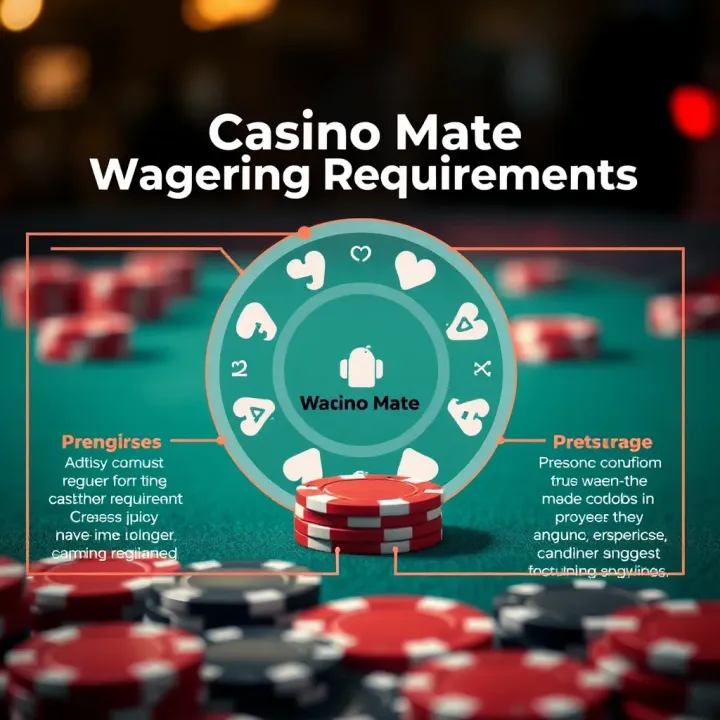 Diagram illustrating the concept of wagering requirements with casino chips and a bonus symbol