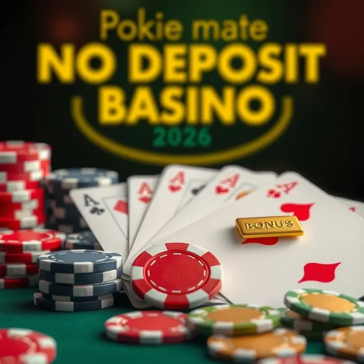 Illustration of casino chips and playing cards with a highlighted bonus code